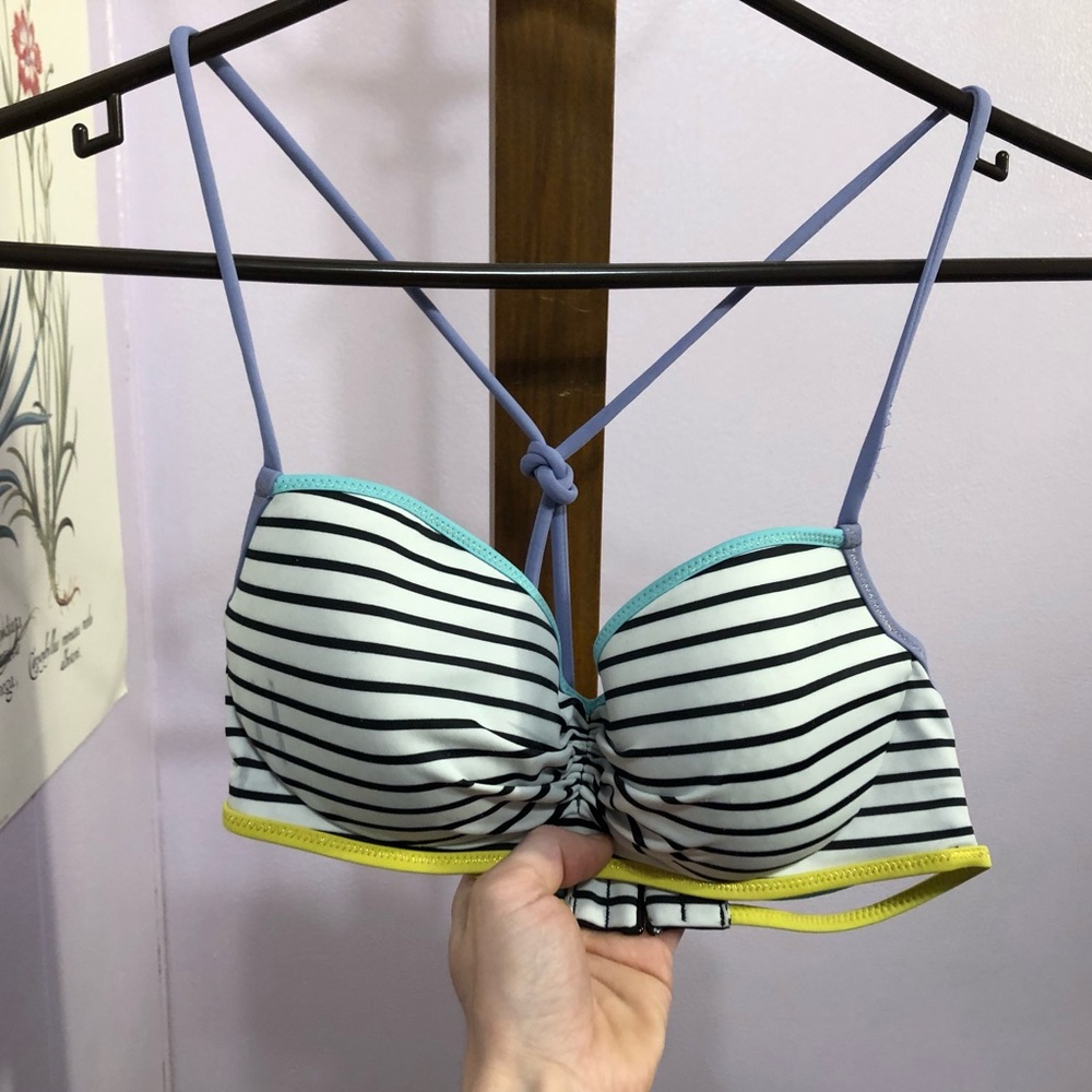 Adorable VS striped halter bikini top!!